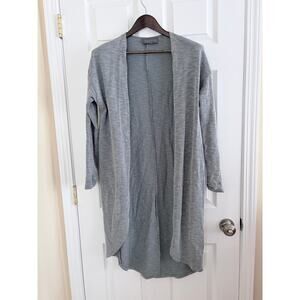 Sunday in Brooklyn Gray Waffle Knit Longline Cardigan Duster